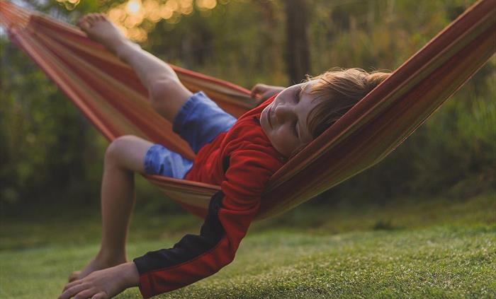 Relax in the hammock garden